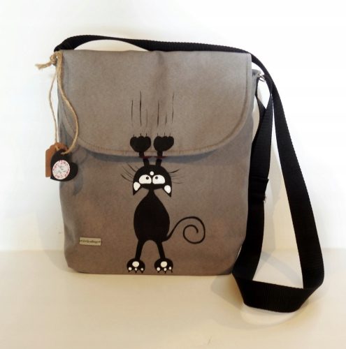  UniQueBags Kindertasche weiß, schwarz, rosafarbene Katze