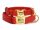  Hundehalsband aus Leder mit Gravur, Größe S, Rot