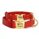  Hundehalsband aus Leder mit Gravur, Größe L, Rot