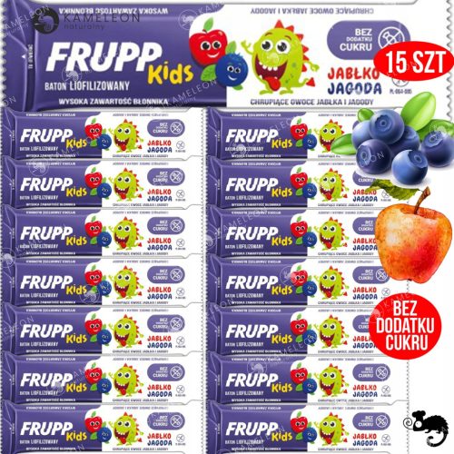 CelikoFRUPP Kids - Gefriergetrocknete Apfel-Beeren-Riegel für Kinder, 15 Stück