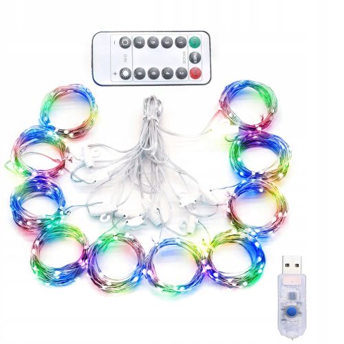  LED-Lichtvorhang 3x3m 300 LED-Eiszapfen USB + FERNBEDIENUNG