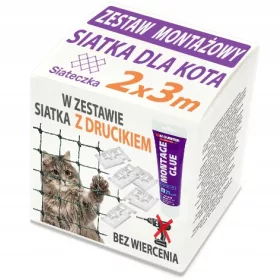 BALKONNETZ-SET FÜR KATZEN 3x2m MIT DRAHT