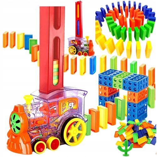  DOMINO TRAIN QUEUE LOKOMOTIVE STAPELBLOCKS MUSIK LICHT GESCHENK