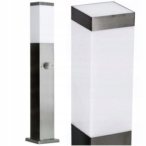 Quadratischer SuperLED E27-Lichtmast, 65 cm, silber