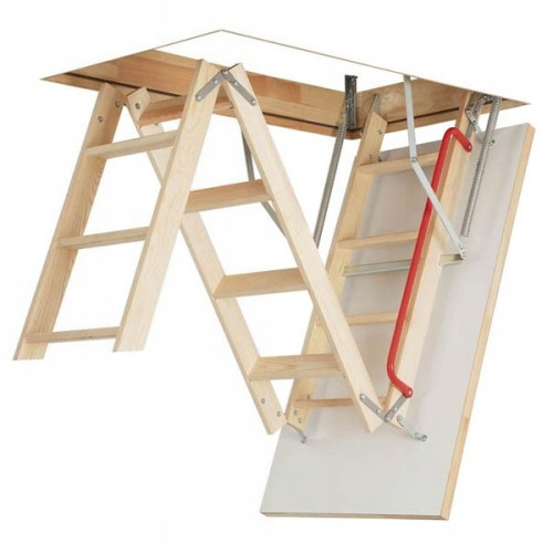 Dachbodentreppe 70x120 + Facro-Streifen, weiße Luke