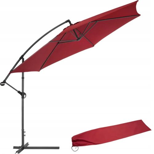 Sonnenschirm für Terrasse und Garten - Regenschirm mit Ausleger q Orange und Rot 350 x 240 cm