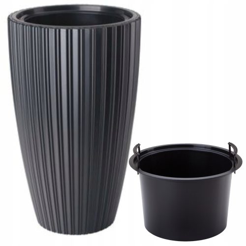  Form-Plastic Blumentopf 39 cm x 39 x 58 cm Durchmesser 39 cm Kunststoff schwarz