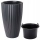  Form-Plastic Blumentopf 39 cm x 39 x 58 cm Durchmesser 39 cm Kunststoff schwarz