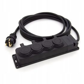    ELS Elektrotechnika Streifenverlängerungskabel 5 m, 4 Stück, schwarz