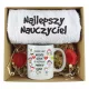  GESCHENKSET ZUM LEHRERTAG FÜR Pädagogen, Tasse + Handtuch, STICKEREI