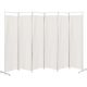 Paravent 6-fache Trennwand mit Metallrahmen Beige