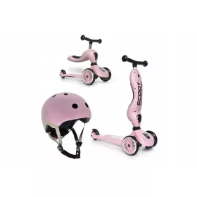    Scoot & Ride 96270 Dreiradroller, Pink + Scoot & Ride 96323 Fahrradhelm, XXS