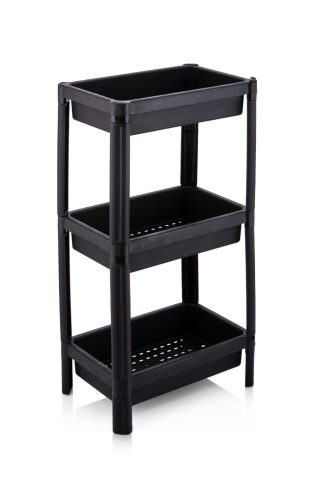 Mobiler Schrank, Badezimmer-Küchenregal, schwarz 3