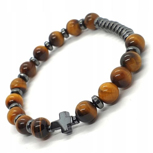  HERREN-ROSENKRANZ-Armband, Tigerauge