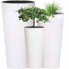    Blumentopf DTU24 25 cm x 25 x 47,6 cm Durchmesser 25 cm Kunststoff weiß