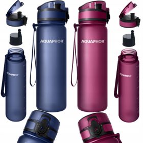    Aquaphor City Filterflasche 0,5 l rosa + Aquaphor City Filterflasche 0,5 l marineblau