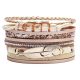  Beigefarbenes Lederarmband mit Federbandumwicklung