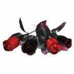  Künstliche schwarze rote Rosen 4 Stk
