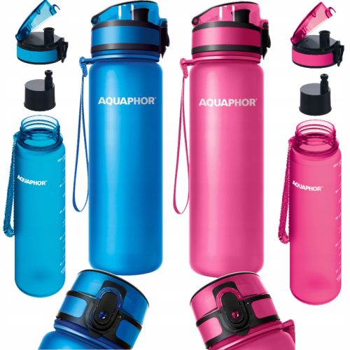  Aquaphor City Filterflasche 0,5 l rosa + Aquaphor City Filterflasche 0,5 l blau