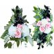 EIN EINZIGARTIGES SET aus künstlichen Blumen, Blumenstrauß + Blumenstrauß, Dekoration für ein Grabdenkmal