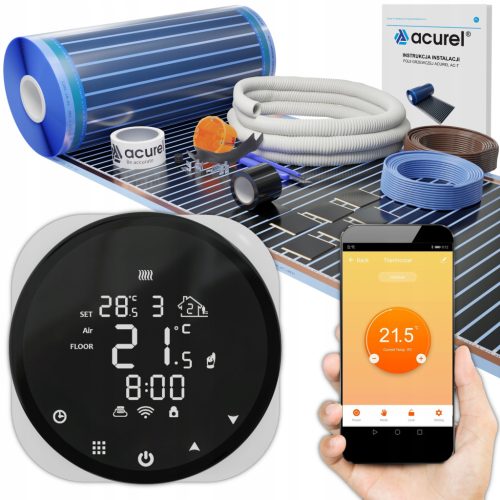  Heizfolie 80W/m² WiFi-Thermostat Set 1m²