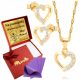  Goldschmuckset Halskette Herz Ohrringe 925 Gravur GRATIS GESCHENK