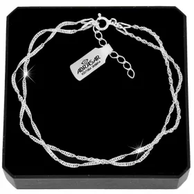    DAMEN-DOPPEL-SILBER-SINGAPUR-ARMBAND, VERSTELLBAR, 925 SILBER