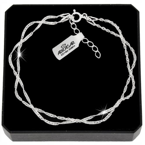  DAMEN-DOPPEL-SILBER-SINGAPUR-ARMBAND, VERSTELLBAR, 925 SILBER