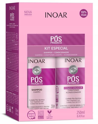  Inoar Pos Progress 2x250ml Shampoo + Spülung nach der Keratinglättung