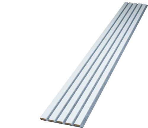 Lamellen auf grauem Edelfilz 275cm x 27cm - Bianco 638
