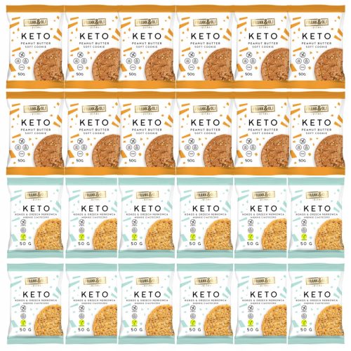 KETO Snack-Sets Frank&Oli: Peanut Butter & Coconut Cashew Mix, Zuckerfrei, 24 Stück