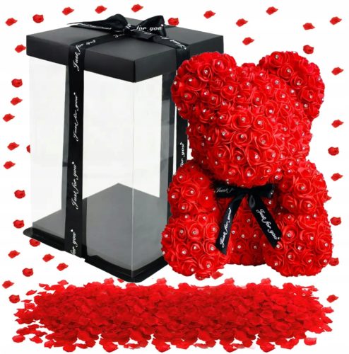Blumen und Blumenkästen zum Valentinstag Teddybär aus Rosen 23 cm