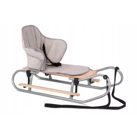    Traditioneller JEE Classik Metallschlitten + Rückenlehne + Matratze + Fußstützen