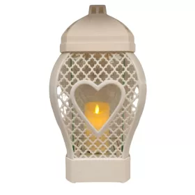  Wunderschöne Kerze HERZ RATAN KLEIN 3D WEISS LED-Einsatz