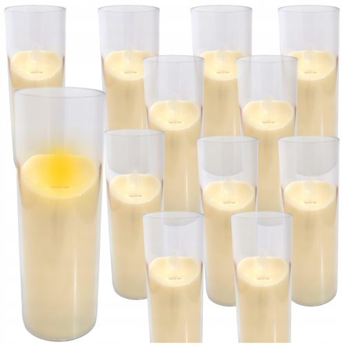  12 x Kerzeneinsatz für batteriebetriebene LED-Kerze mit Röhrenflammeneffekt, 12,5 cm