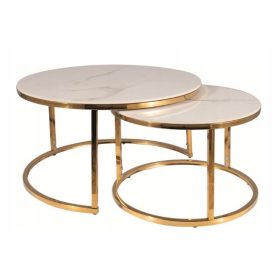  Signal Couchtisch, BÄNKE, rund, 80 x 80 x 42 cm, weiß