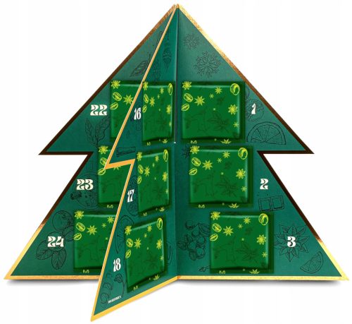  Adventskalender mit KAFFEE, 3D stehender Weihnachtsbaum, Nikolaus-Geschenk