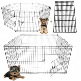    Laufstall Bisky aus pulverbeschichtetem Stahl für mittelgroße Hunde, 60 x 160 x 61 cm