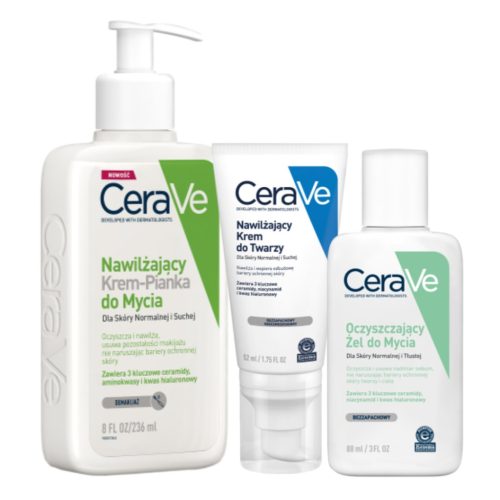 CeraVe Pflegeset für normale bis trockene Haut: Gesichtscreme, Reinigungsschaum & Geschenk