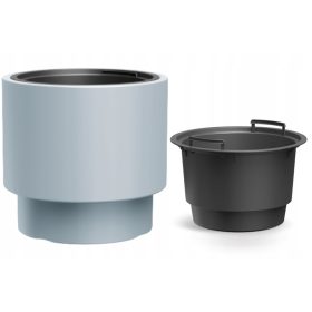    Blumentopf mit Prosperplast Heos-Einsatz, hellgrau, 39,5 x 37 cm