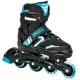  RAVEN Helixi Schwarz/Mint verstellbare Inline-Skates 38-42 LED-Räder