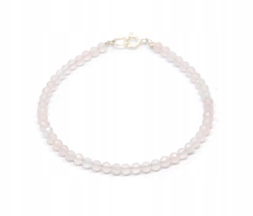  Natürliches ROSENQUARZ-Armband mit 3 mm Facetten