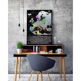    Europa-Rubbelkarte, Silber, Englisch, Rubbelkarte, Europa, Geschenkposter