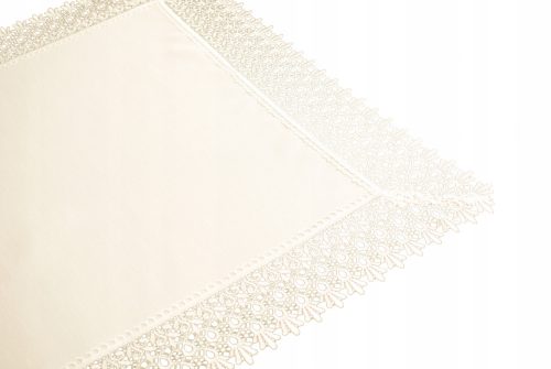 Tischdecke Läufer Tischläufer, Weiß, Creme, 140 x 60 cm