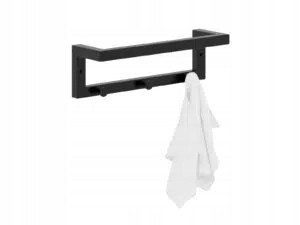 Badezimmer-Kleiderbügel Wandhandtuchhalter mit Anhängern XS, mattschwarz