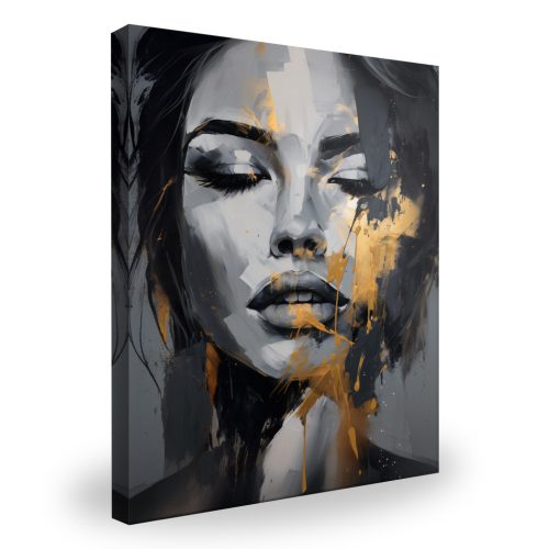  Leinwandgemälde Elegantes PORTRÄT EINER FRAU Abstrakter Glamour-Stil 80x120