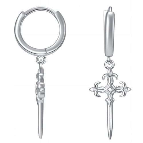  GOTISCHE OHRRINGE AUS SILBER 925 MIT KREUZ
