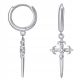  GOTISCHE OHRRINGE AUS SILBER 925 MIT KREUZ