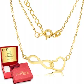  585 Goldkette Unendlichkeitsherz graviert