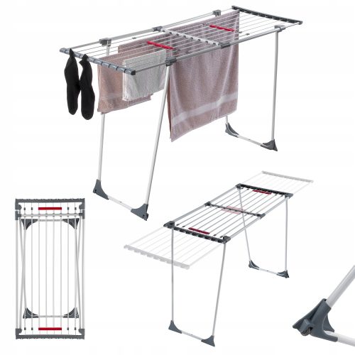 Wäscheständer Ausziehbar Kadax Teleskop-Wäschetrockner, 110-196 cm, Weiß und Grau
